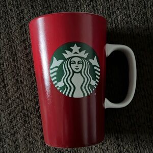 Starbucks Red Ceramic Coffee Mug 16 oz